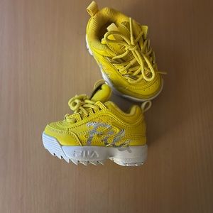 FILA Platform Girls Toddler Sneaker (Yellow)
